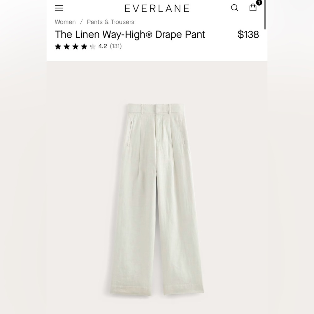 Everlane Way High Drape Pant Size 0